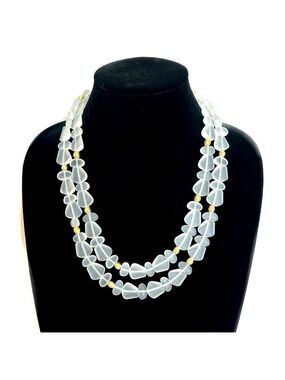 TALBOTS Frosted Bead Double Strand Necklace | NWT